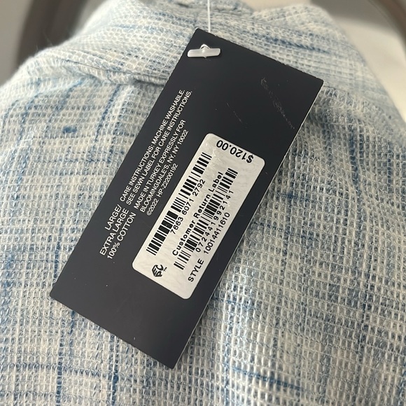 Hudson Park Collection Strié Print Waffle Bathrobe in Blue Size L/XL New w/Tag - Picture 5 of 6